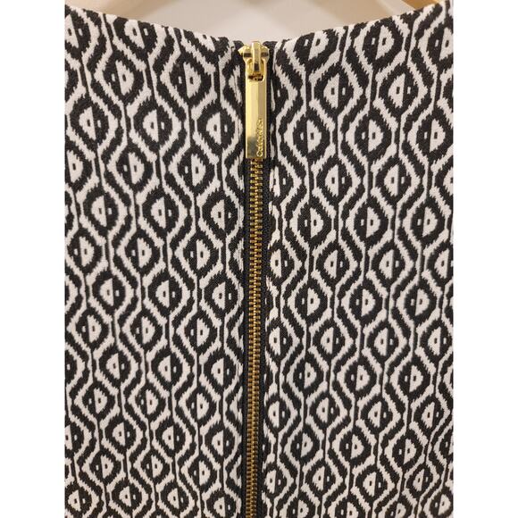 Calvin Klein Geometric Black and White Sheath Dress with Puff Shoulders - Picture 3 of 8